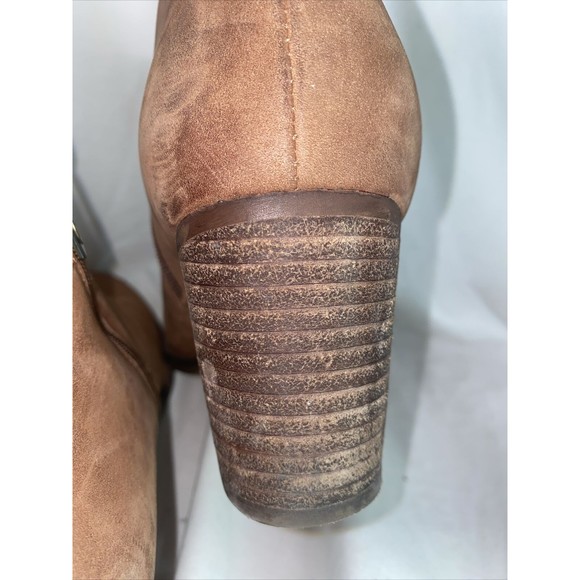 Blondo Waterproof Zipper Ankle Heel Western Bootie Boot Brown Stretch 9M Zipper - Picture 5 of 13